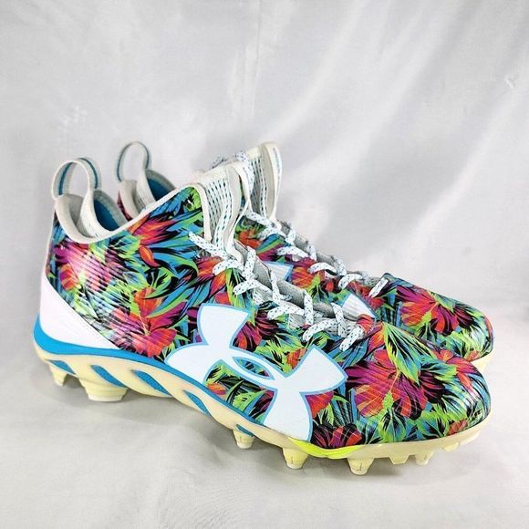Under Armour Nitro Football Cleats Rare Tropical 1287492-109 Retro Men's Size 13 - Picture 1 of 9